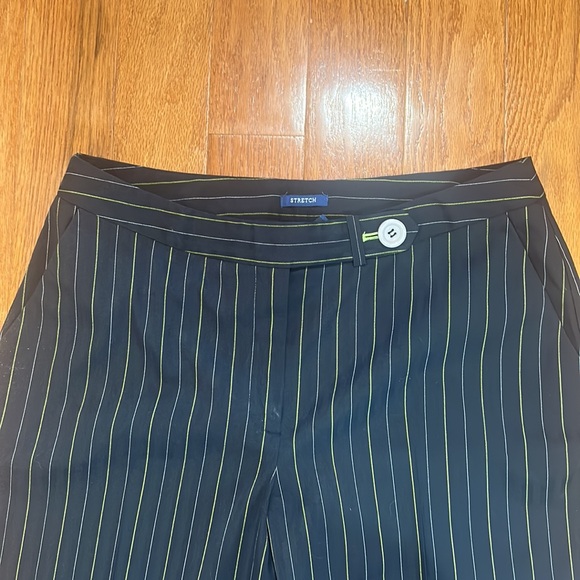 EVAN PICONE WOMEN STRETCH DRESS PANTS striped wide legs high waisted in size 10 - Picture 3 of 5